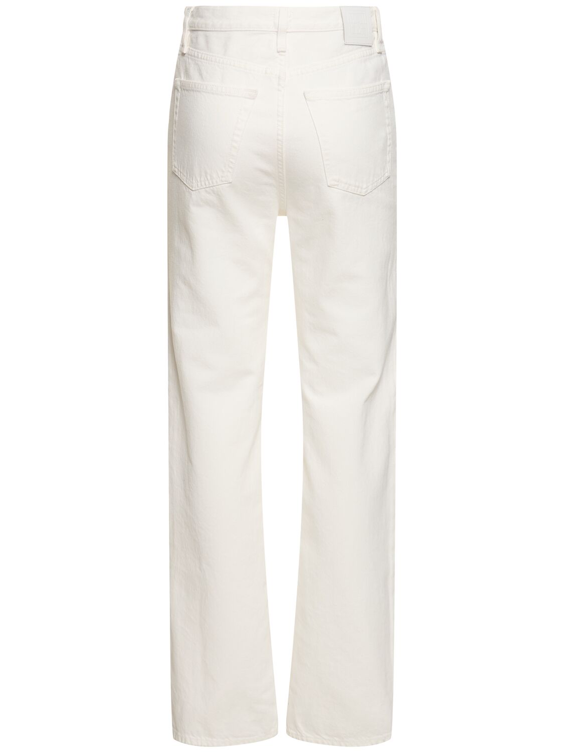 Shop Totême Classic High Rise Straight Denim Jeans In White