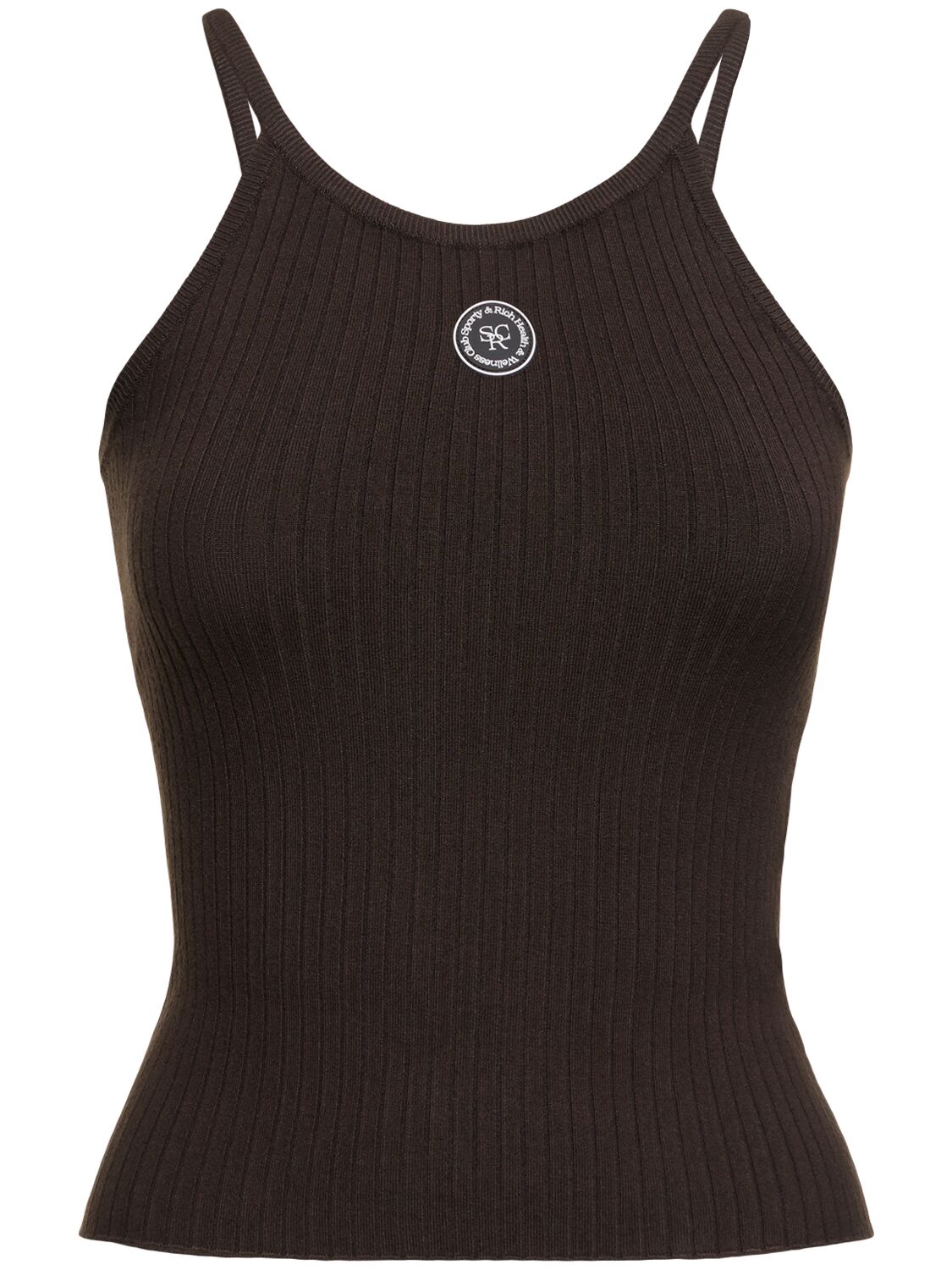 Sporty And Rich Srhwc Ribbed Tank Top In Brown