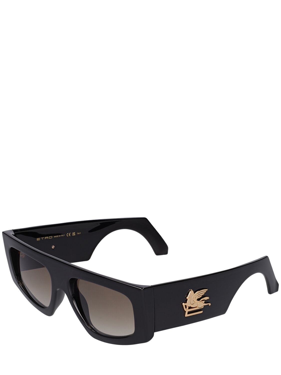 Shop Etro Screen Squared Sunglasses In Black,brown