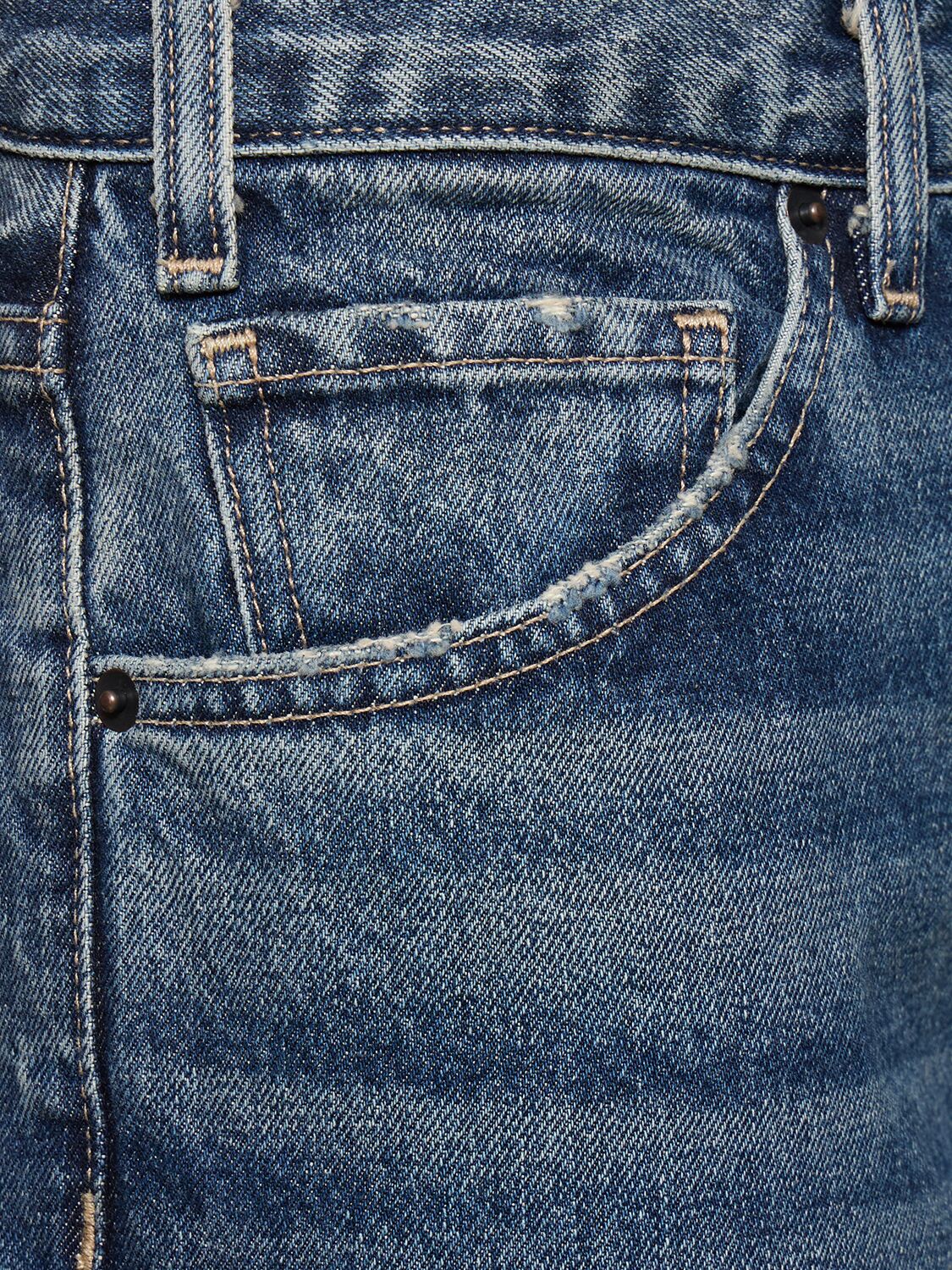 Shop Nili Lotan Mitchell Flared Cotton Denim Jeans In Blue