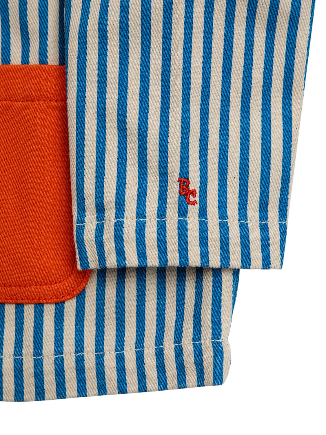 Shop Bobo Choses Striped Denim Jacket In Multicolor