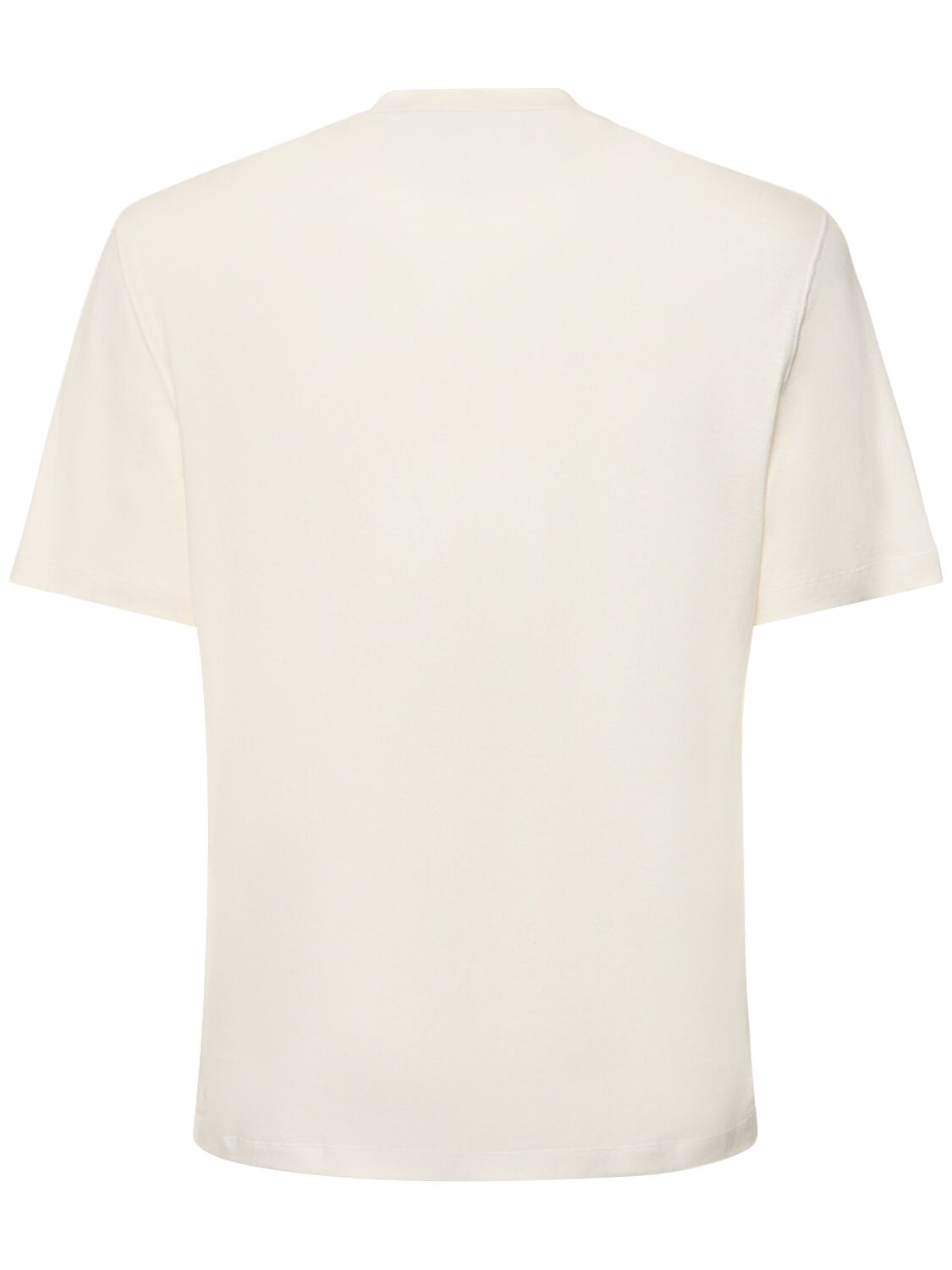Shop Brunello Cucinelli Cotton & Linen Jersey Solid T-shirt In Off White