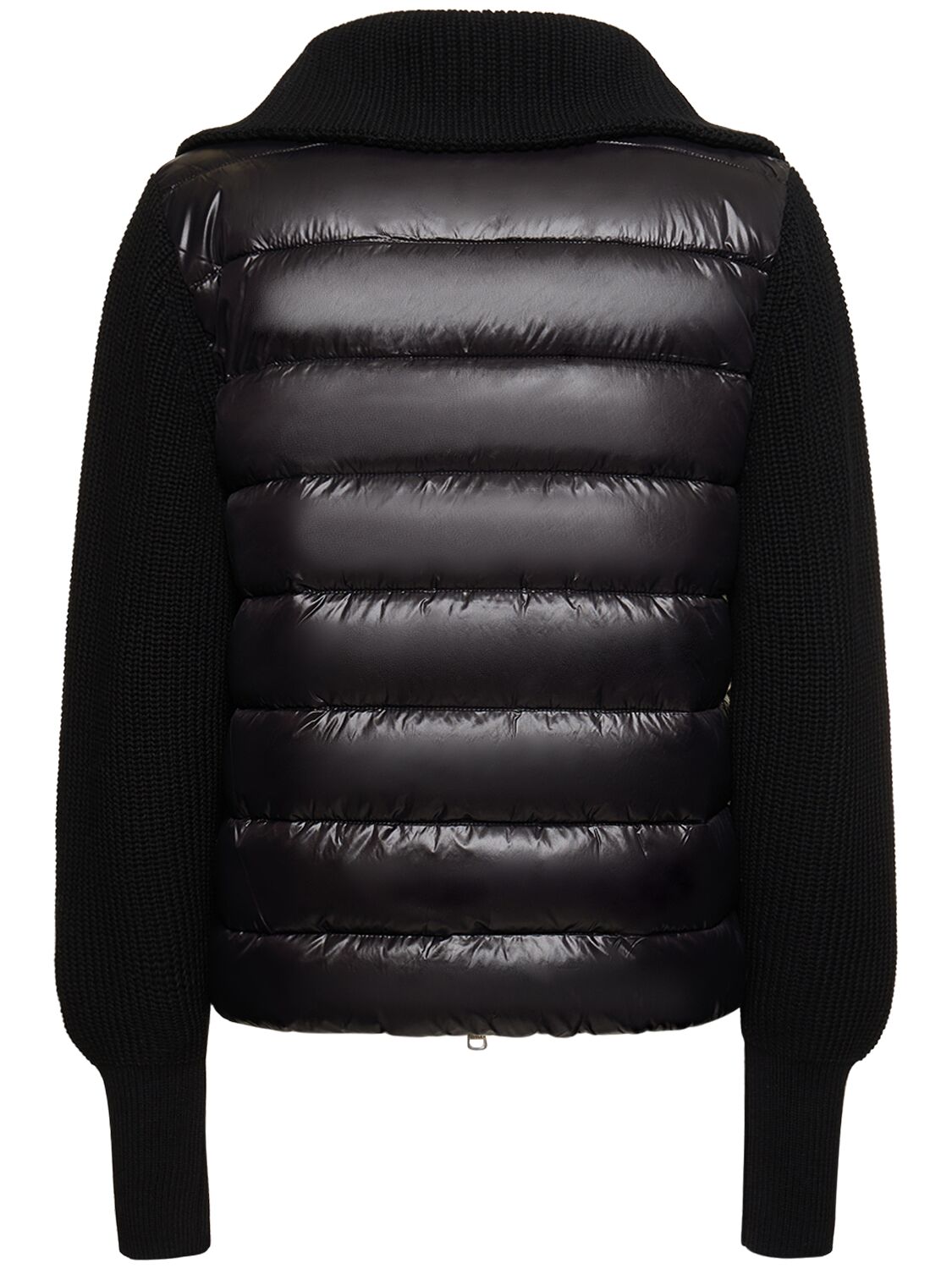 Shop Varley Montrose Zip-up Jacket W/ Knit Sleeves In Black