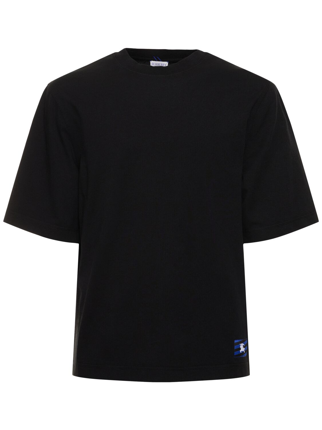 Burberry Logo Cotton Jersey T-shirt In Black