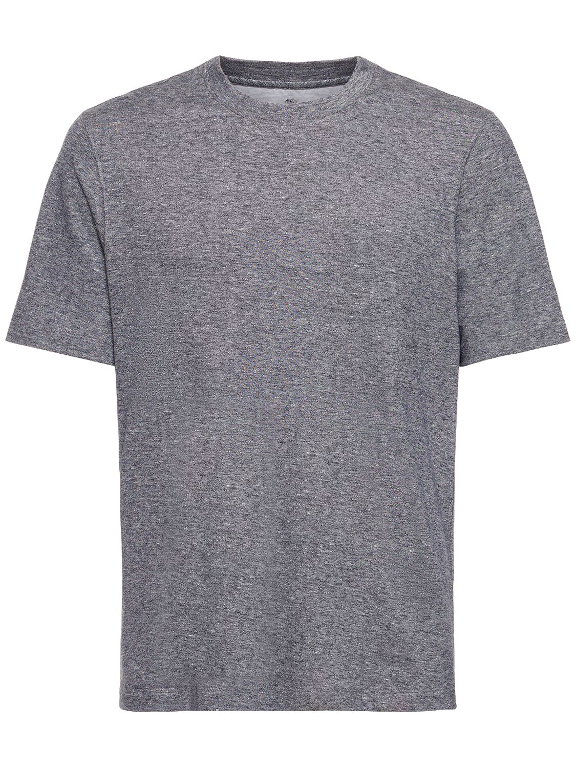 Image of Cotton & Linen Jersey Solid T-shirt