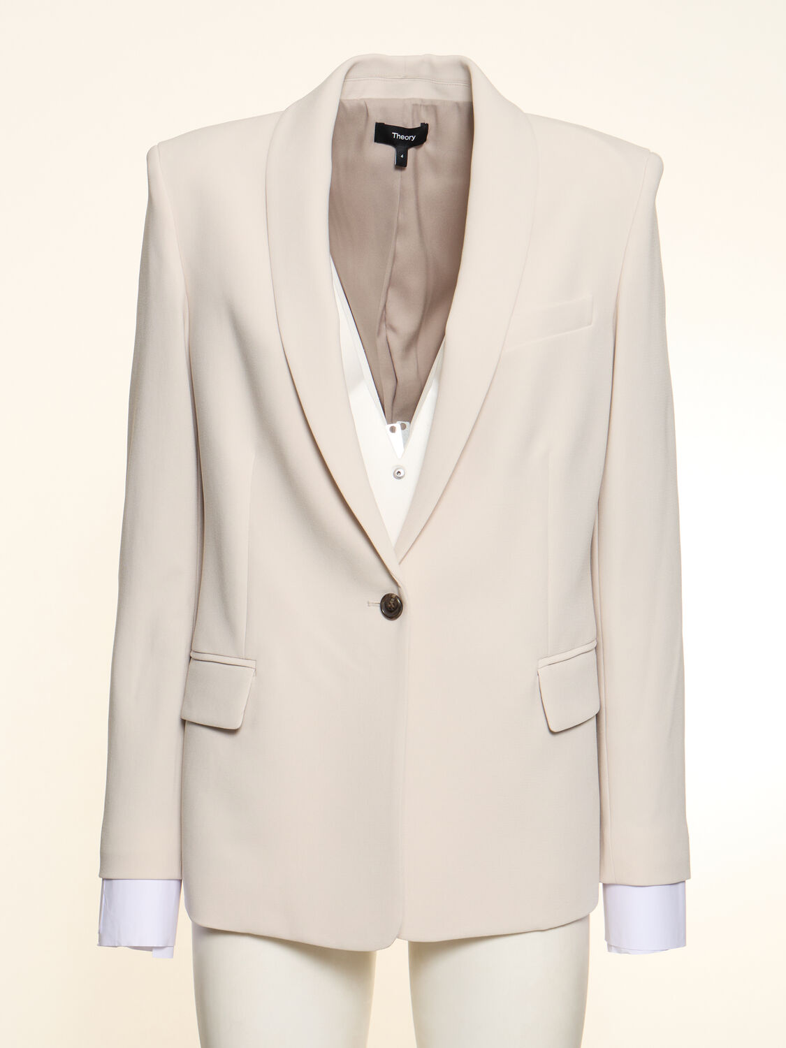 Theory Single Breasted Tailored Blazer In White