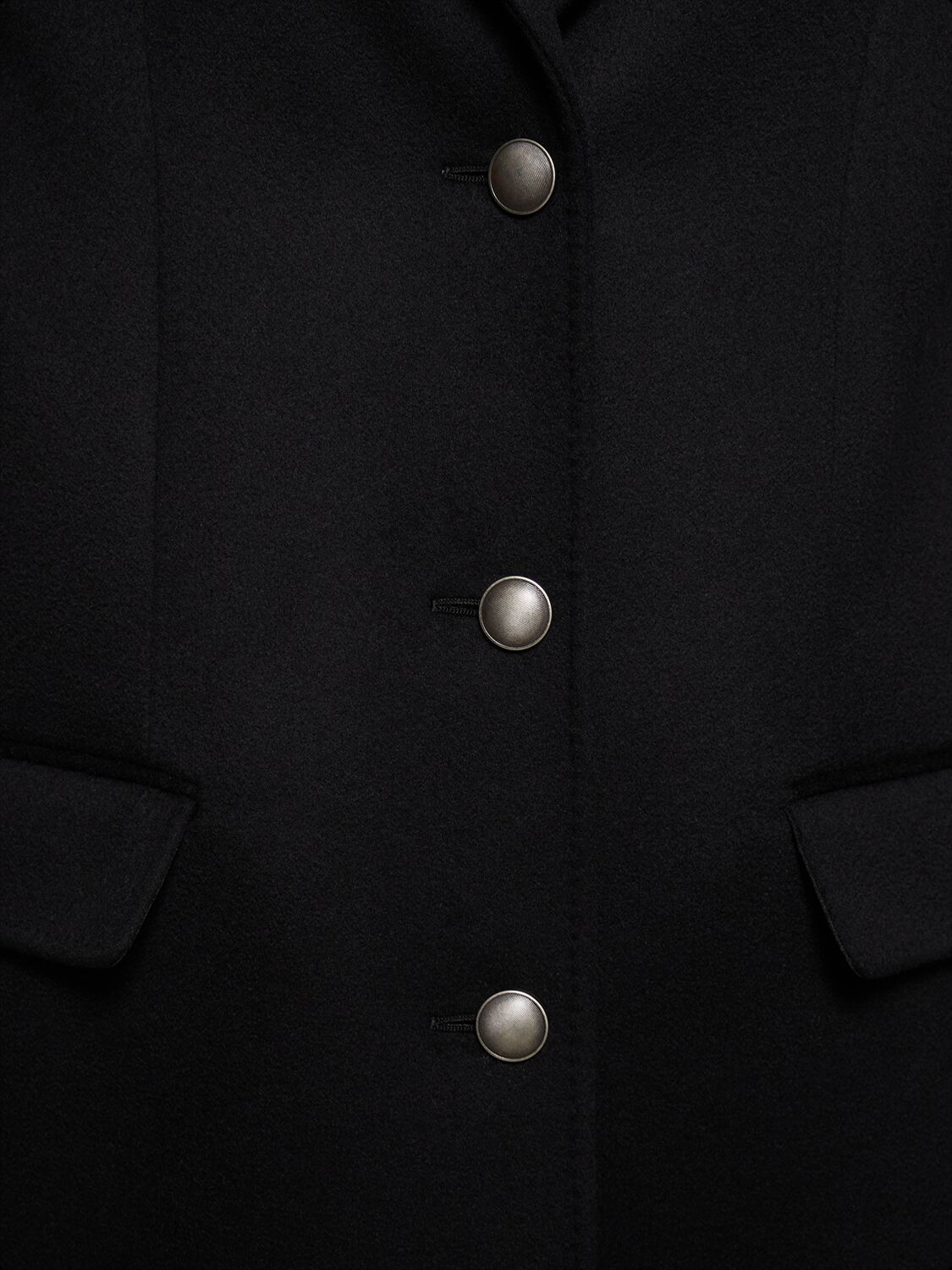 Shop Alessandra Rich Oversized Wool Single Breasted Coat In Black