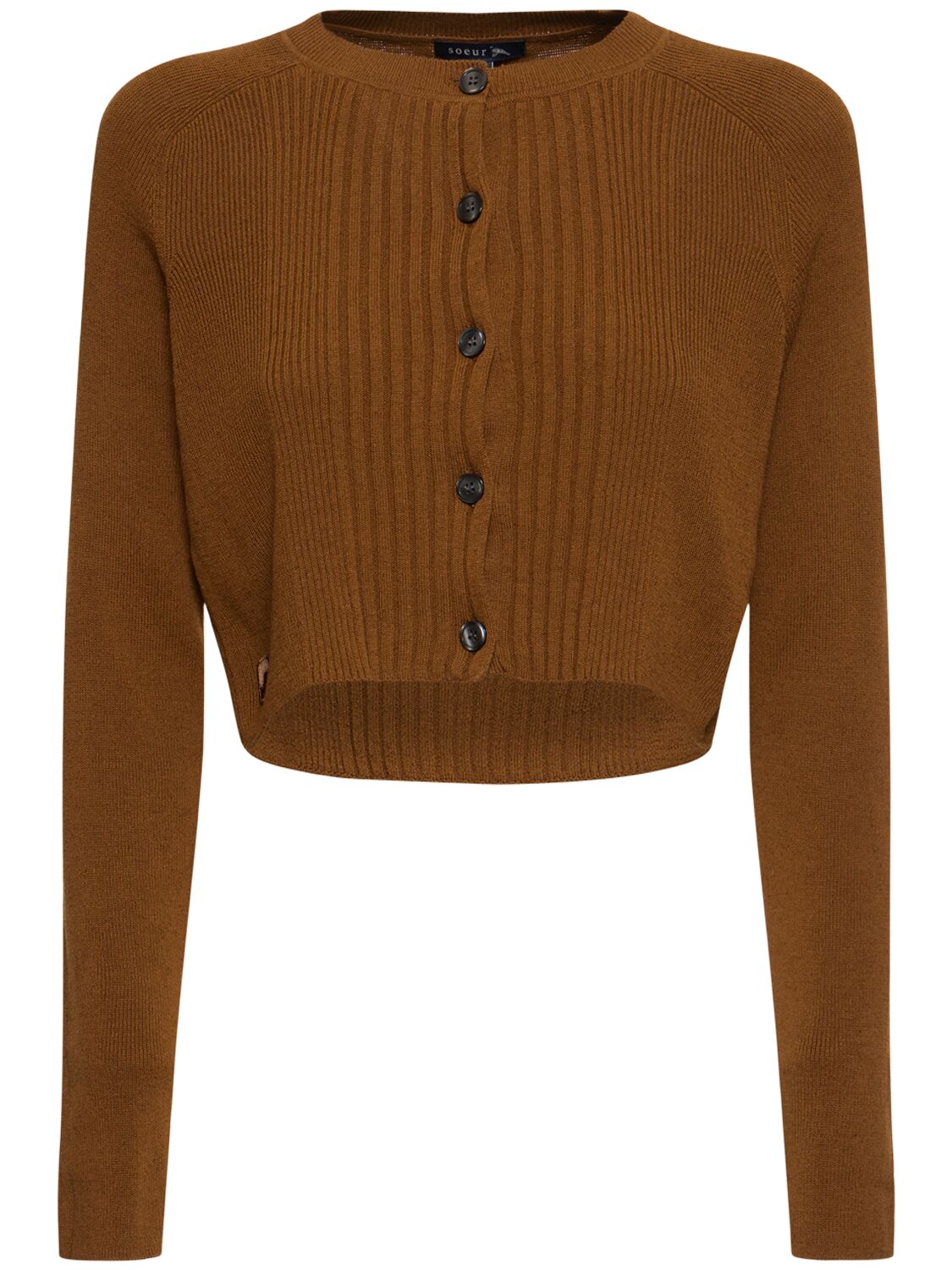 Soeur Adonis Cotton & Linen Cardigan In Brown