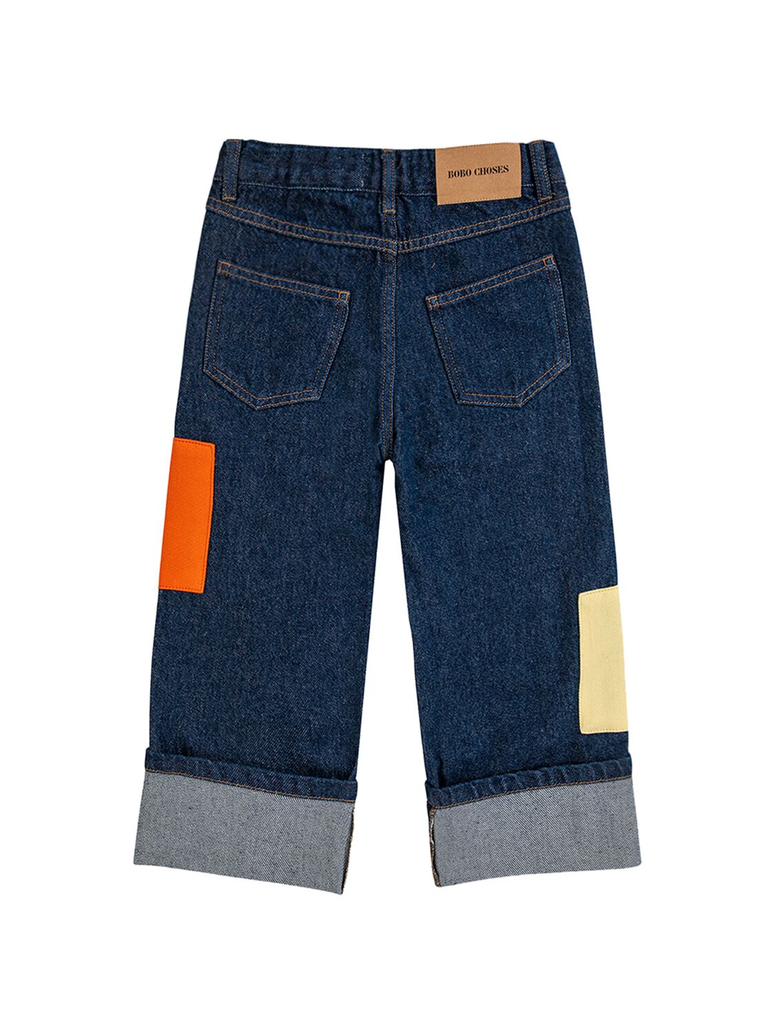 Shop Bobo Choses Denim Jeans W/patches In Blue,multi