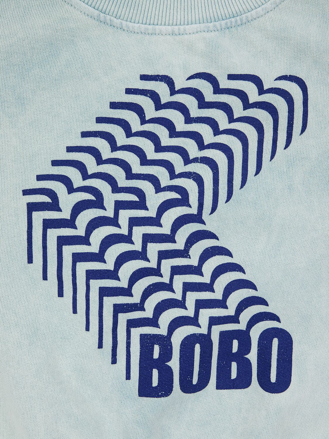 Shop Bobo Choses Logo Print Organic Cotton Sweatshirt In Blue
