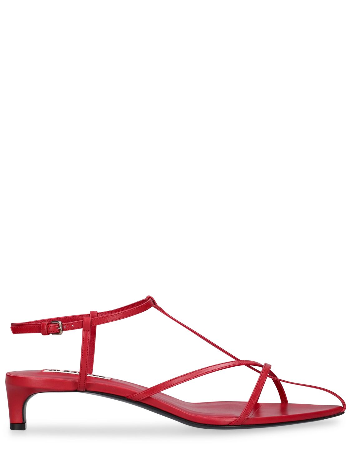 Shop Jil Sander 35mm Leather Sandals In Dark Red