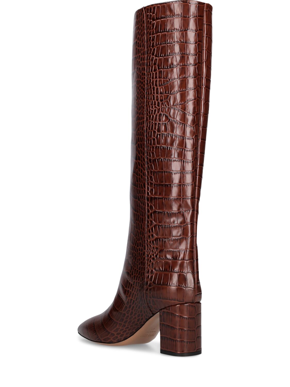 Paris Texas 70mm Anja Croc Embossed Tall Boots In Brown