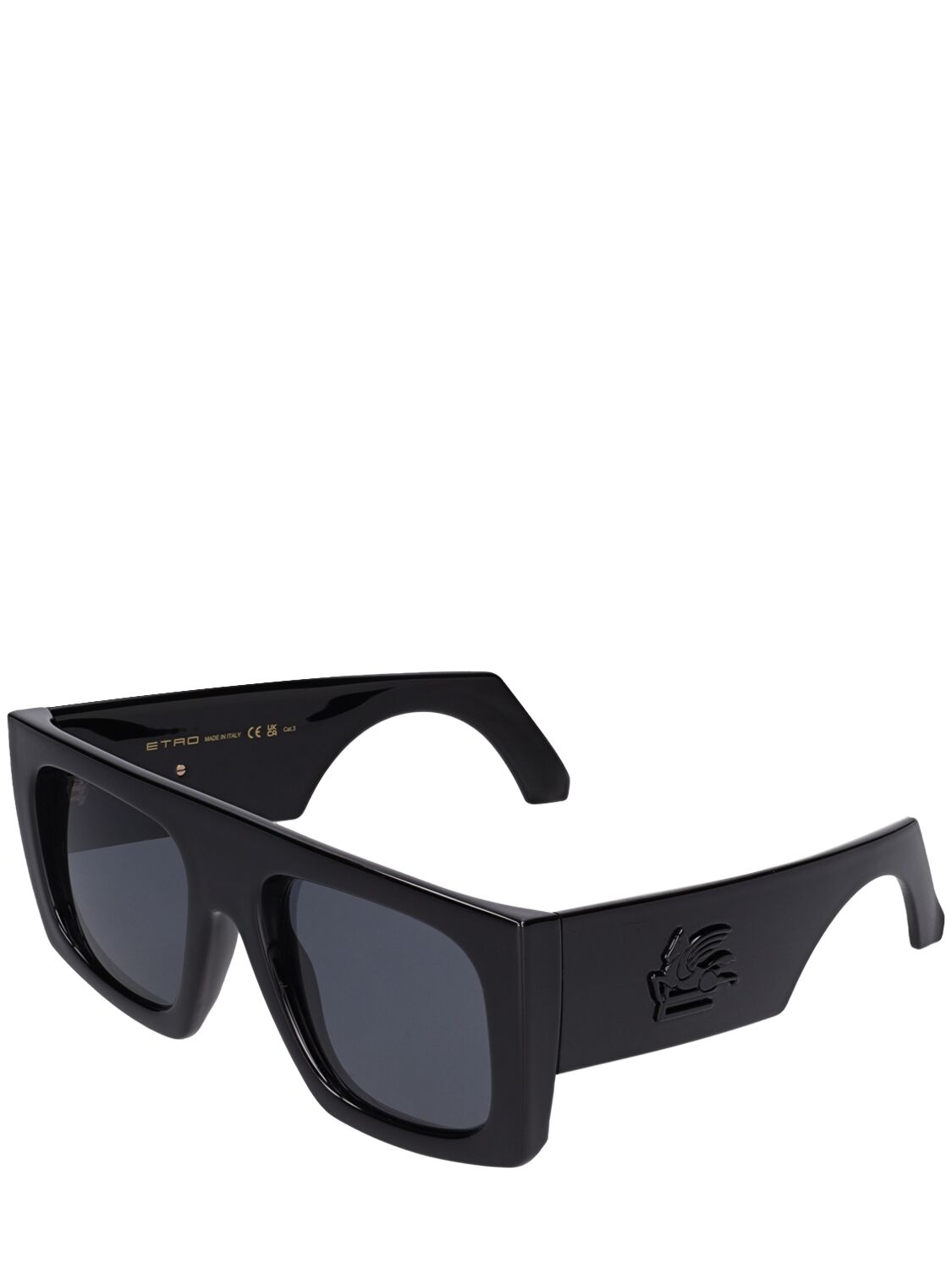 Shop Etro Screen Oversize Squared Sunglasses In Black,grey