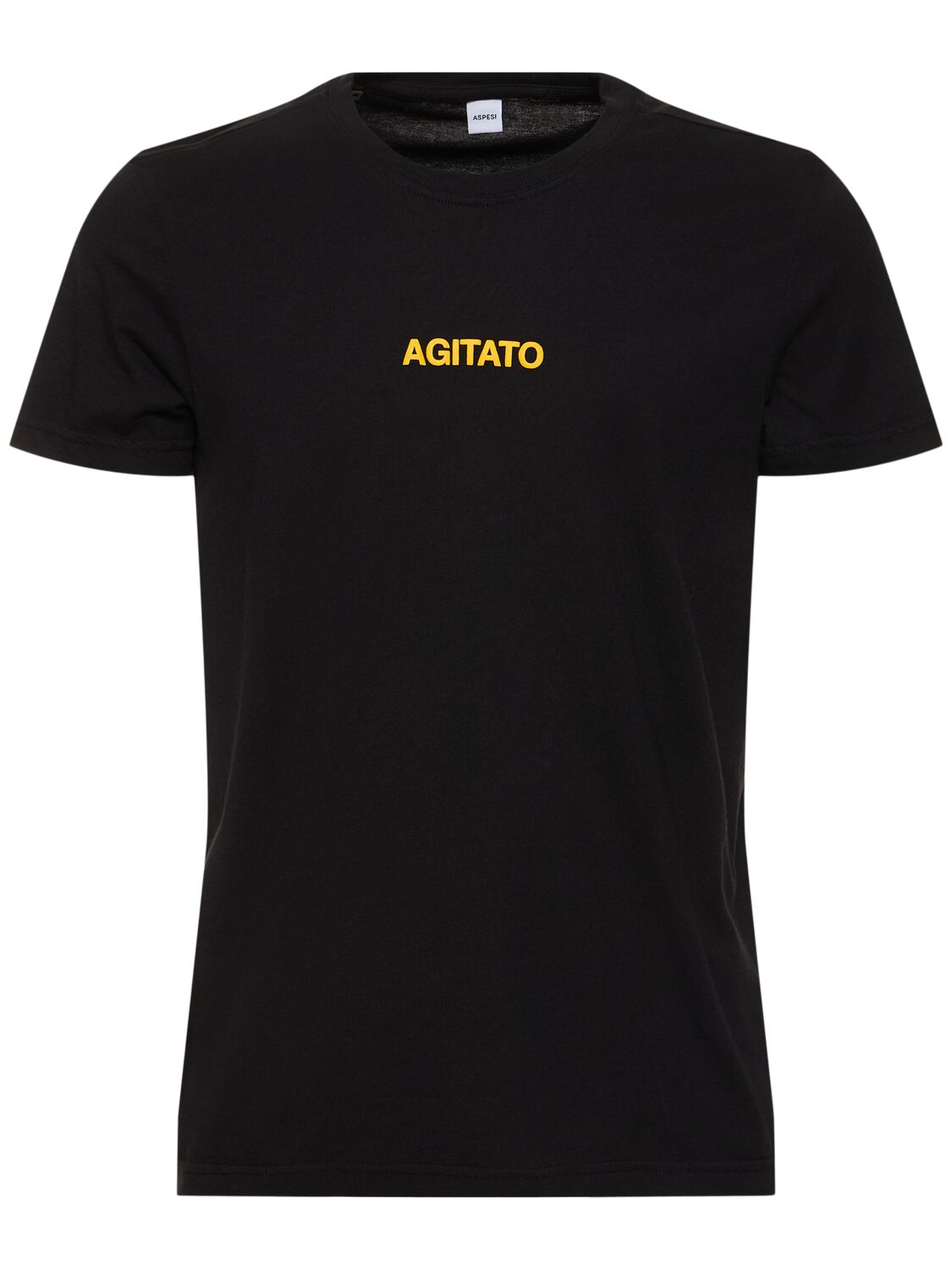 Aspesi Agitato Print Cotton Jersey T-shirt In Black