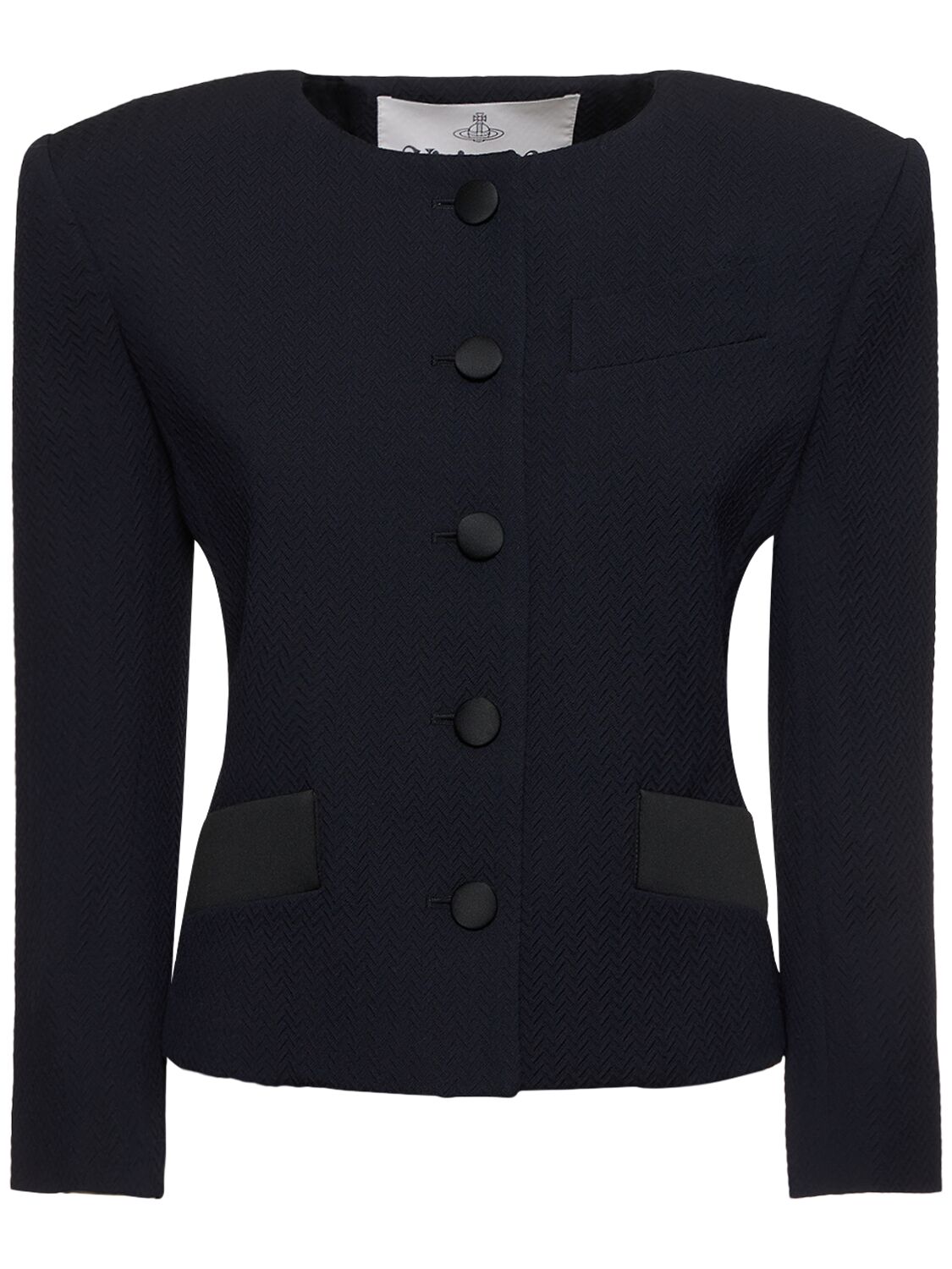 Vivienne Westwood Iman Cotton Blend Jacquard Jacket In 네이비