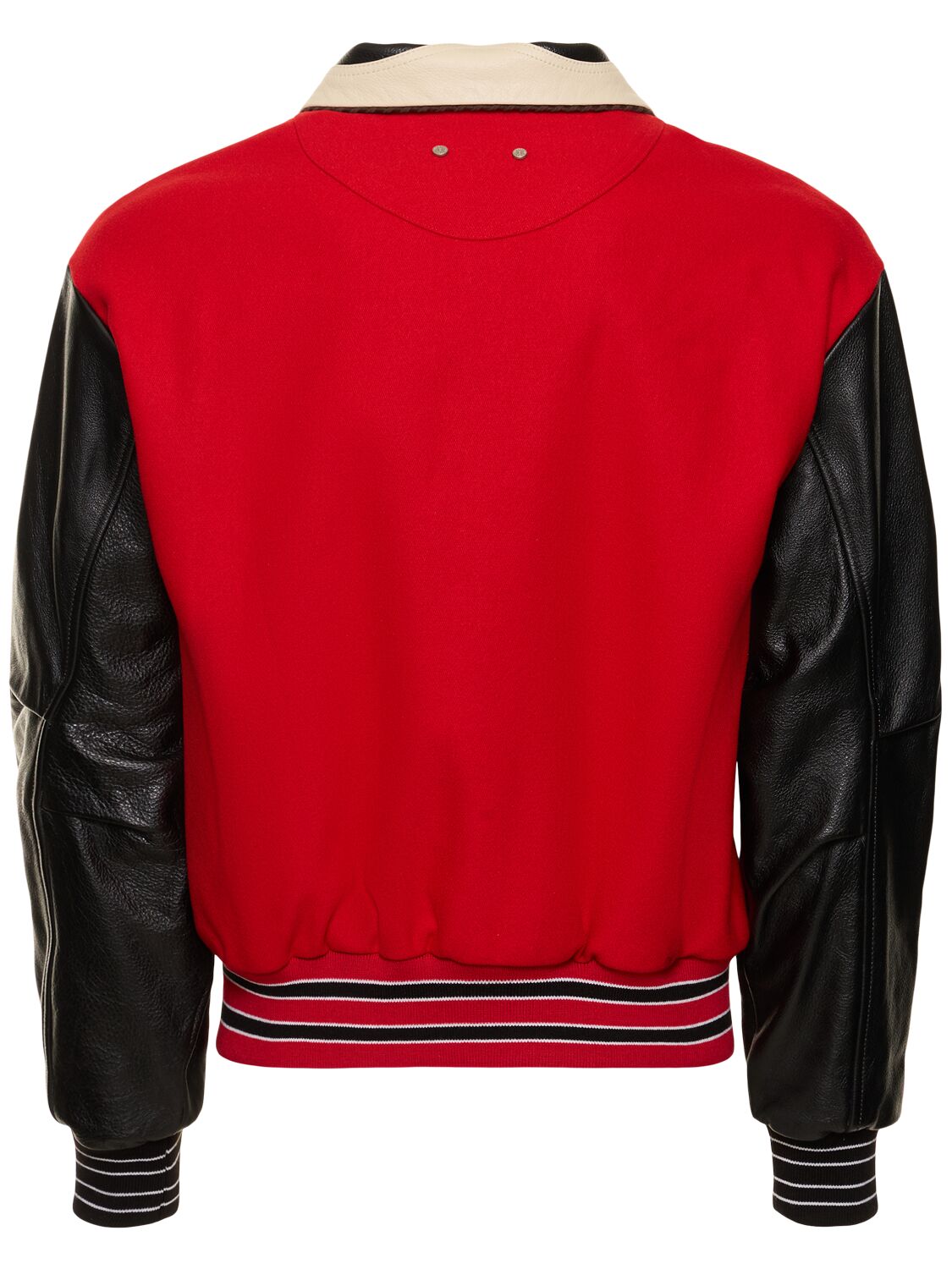 Shop Andersson Bell Robyn Wool & Leather Varsity Jacket In Red