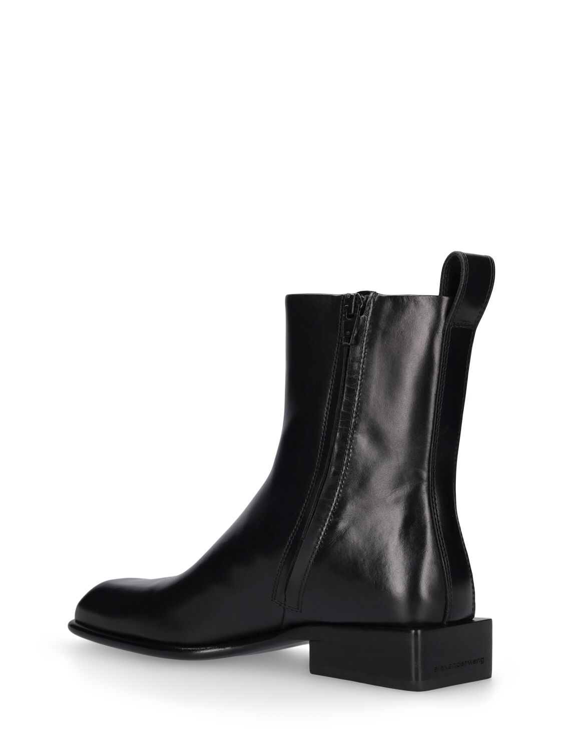 Shop Alexander Wang Throttle Leather Ankle Boots In Black