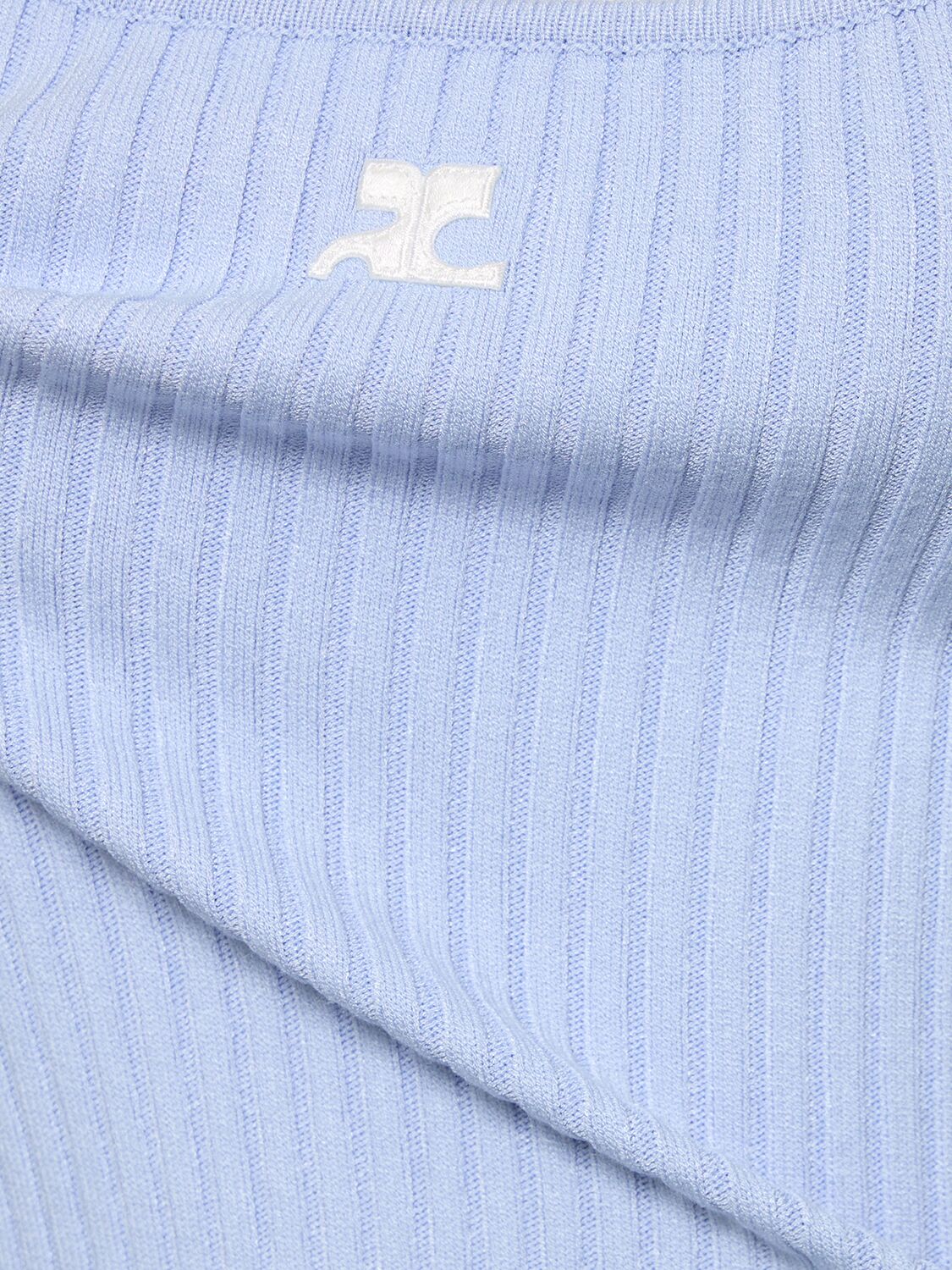 Shop Courrèges Knit Tank Top In Light Blue