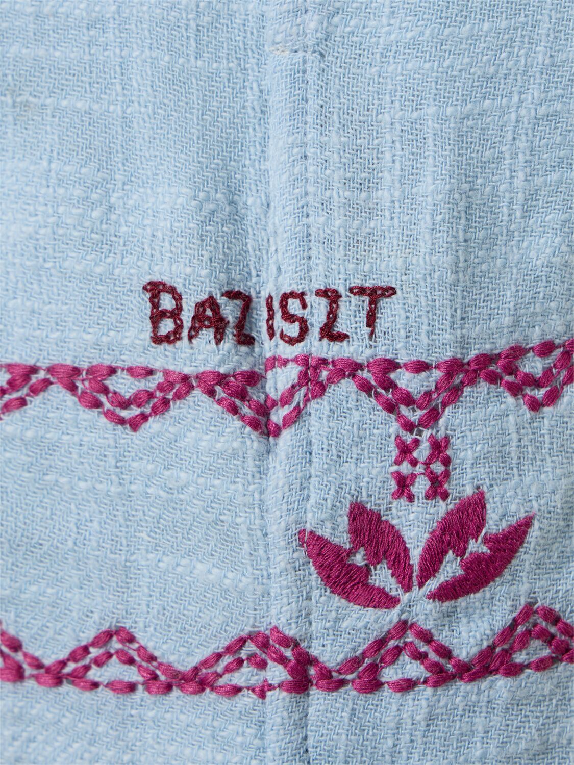 Shop Baziszt Embroidered Cotton Shirt In 블루,레드