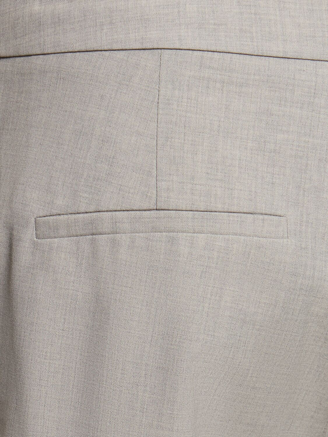 Shop Theory Straight Wool Pants In Grey