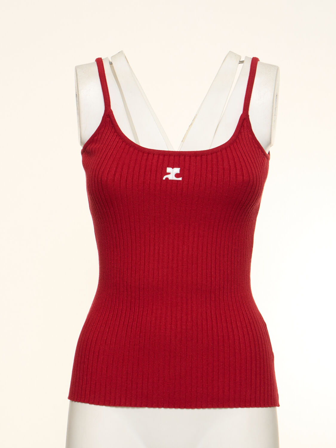 Shop Courrèges Knit Tank Top In Red
