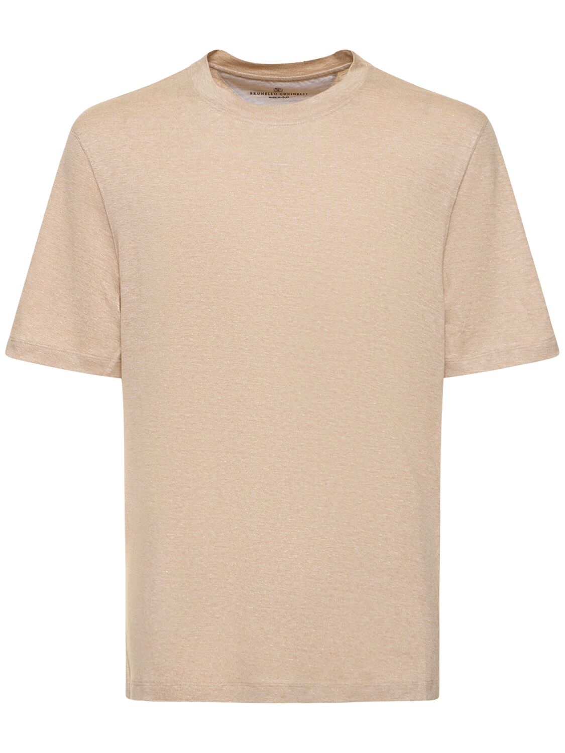 Brunello Cucinelli Cotton & Linen Jersey Solid T-shirt In Creta