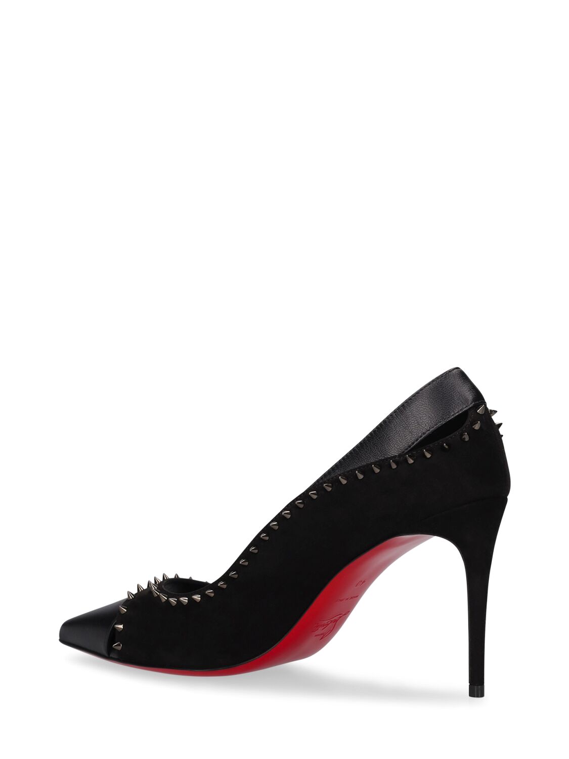 Shop Christian Louboutin 85mm Duvette Leather Pumps In Black