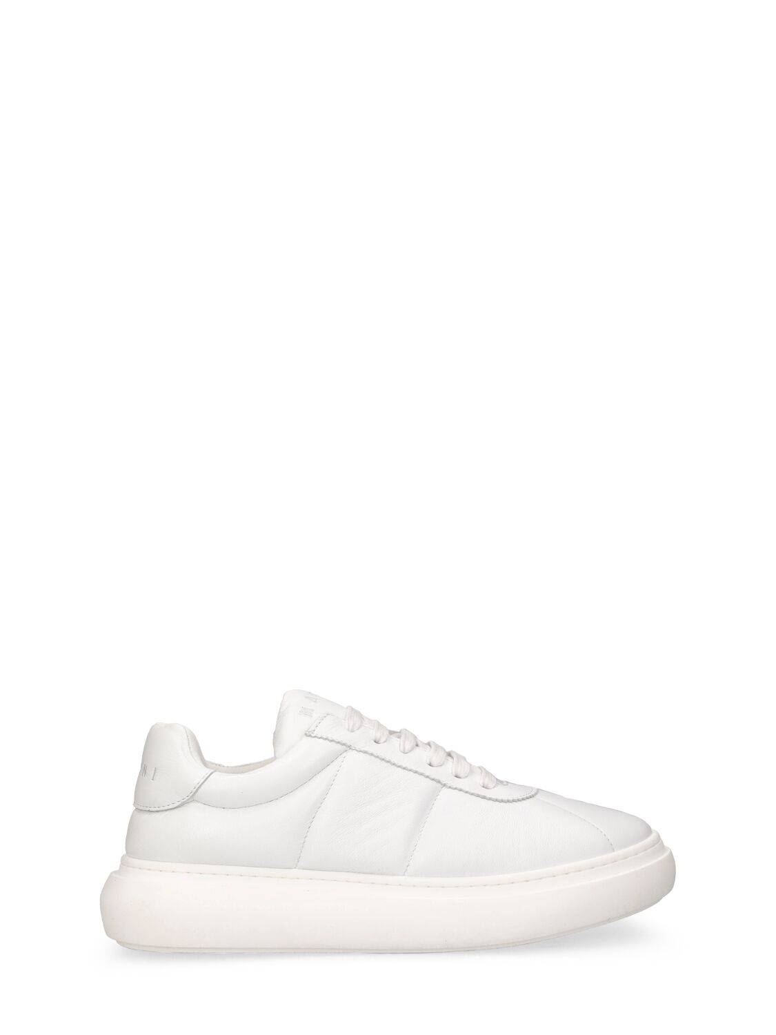 Marni Junior Kids' Leather Lace-up Sneakers W/ Logo In White