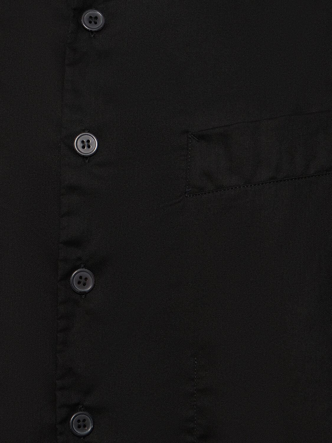 Shop Yohji Yamamoto Draped Cotton Twill S/s Boxy Shirt In Black