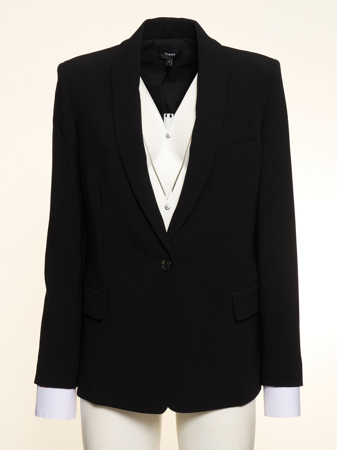 Theory Single Breasted Crepe Jacket In Black