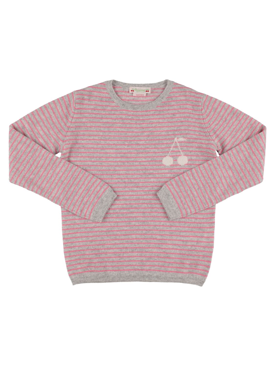 Shop Bonpoint Embroidered Cashmere Knit Sweater In Pink
