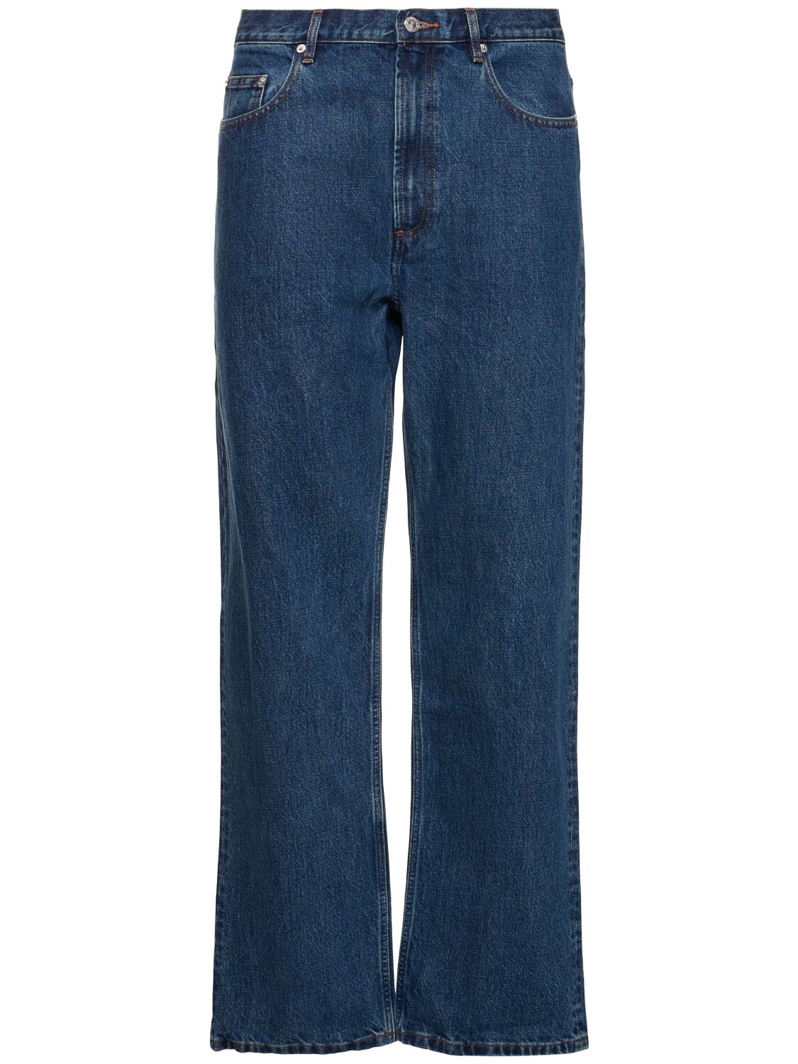Shop Apc Jean H Relaxed Cotton Denim Jeans In 인디고