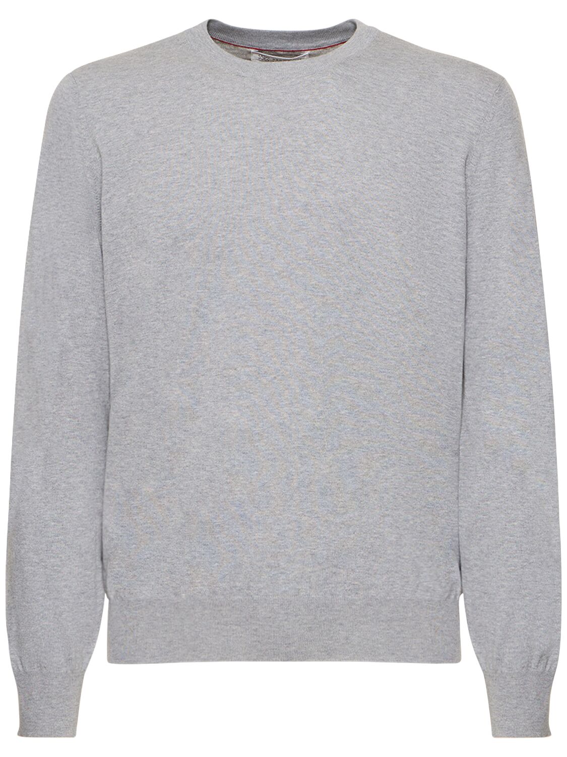 Brunello Cucinelli Cotton Crewneck Sweater In Grey