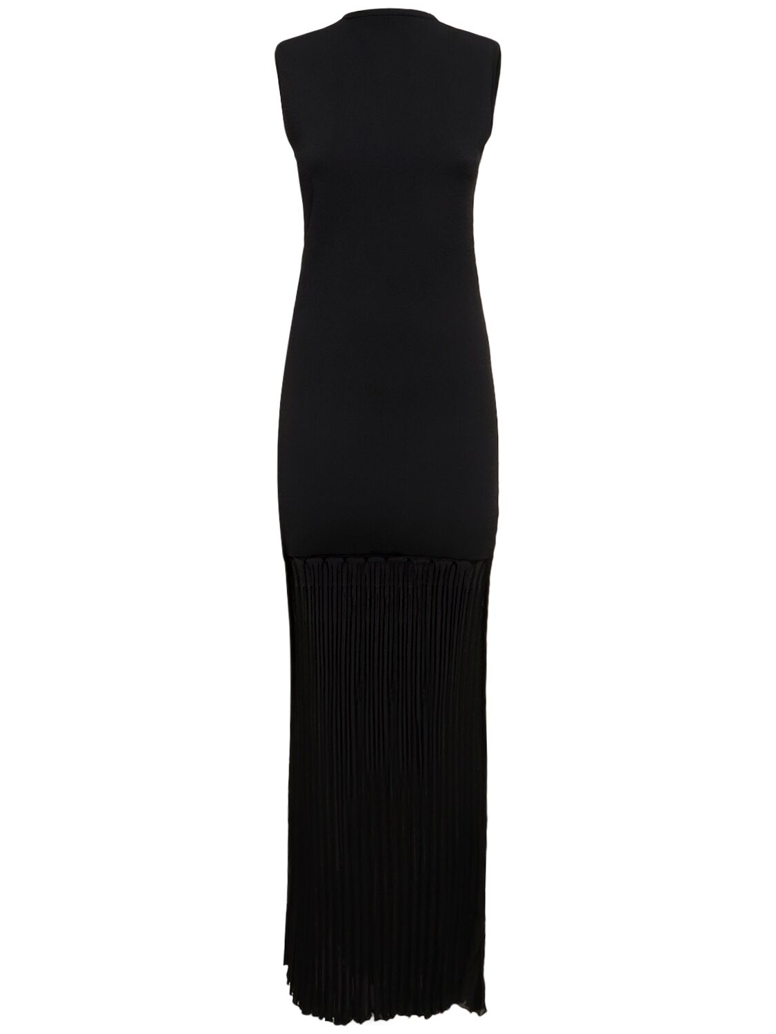 Plissé-knitted Viscose Evening Gown