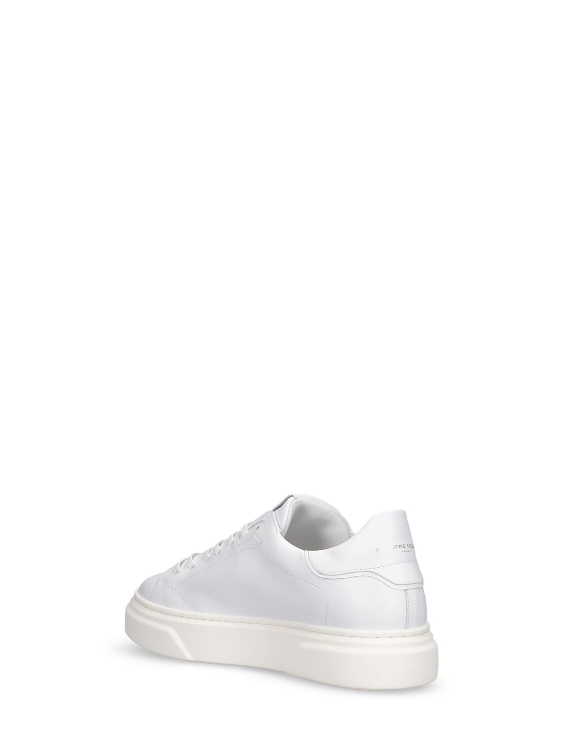 Shop Philippe Model Temple Veau Lace-up Leather Sneakers In 화이트