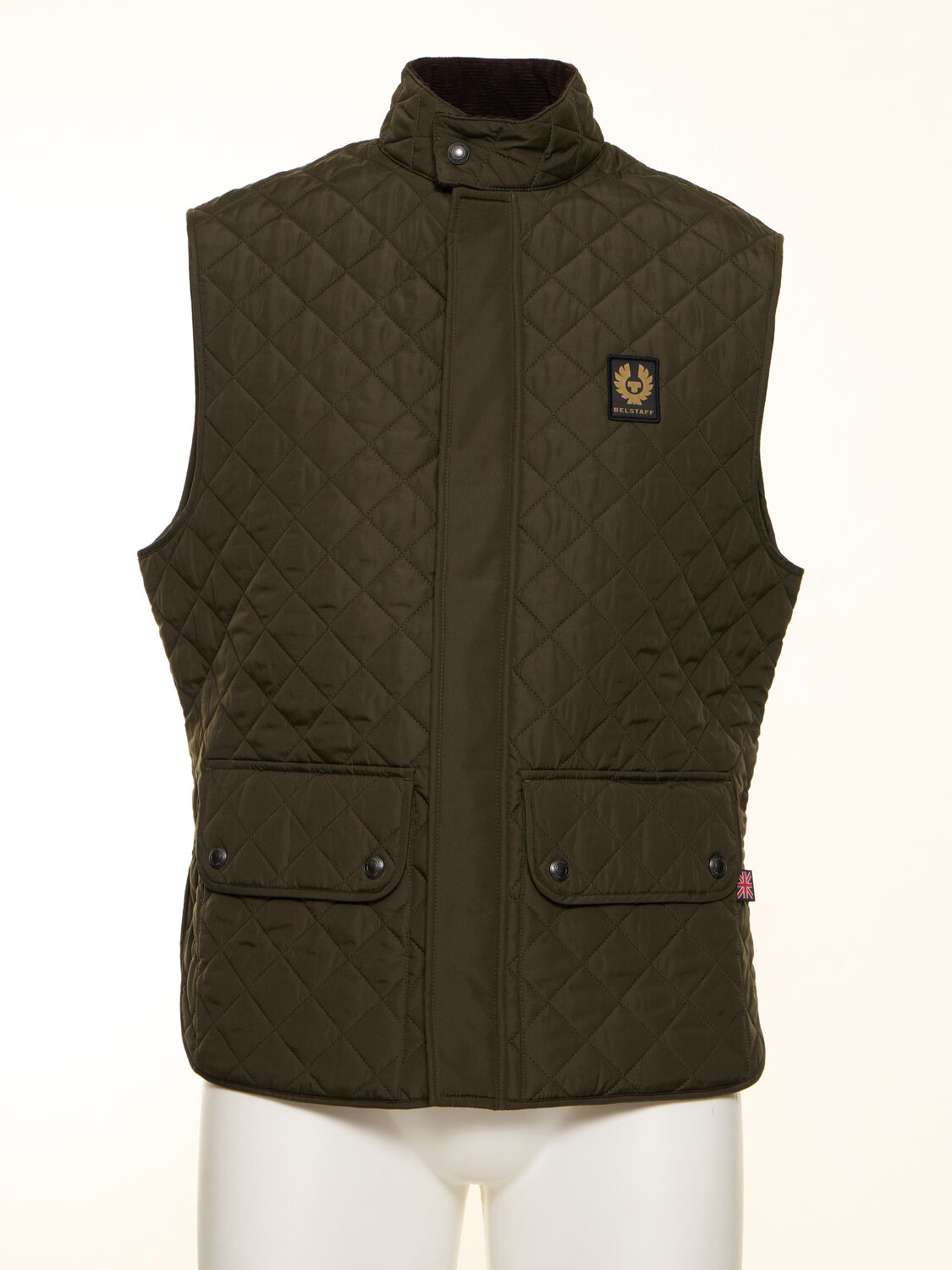 Shop Belstaff Icon Lightweight Quilted Nylon Vest In Olive Green