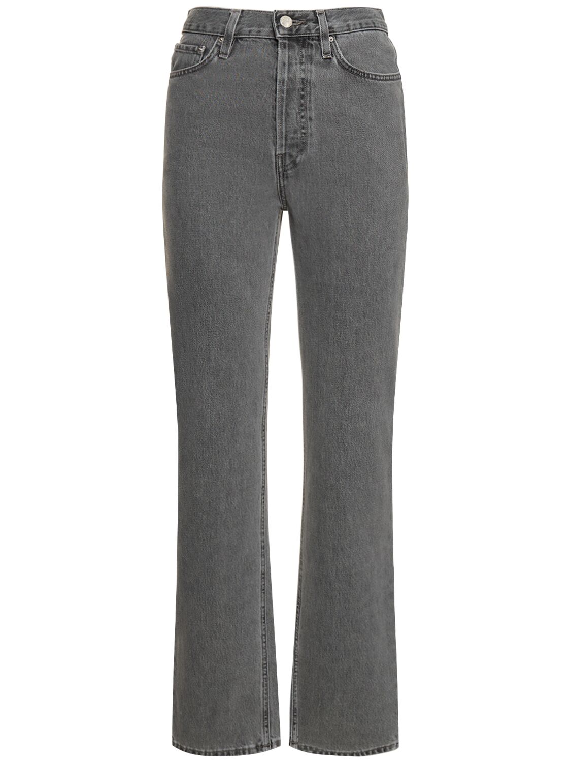 Totême Classic Cotton Denim Jeans In Grey