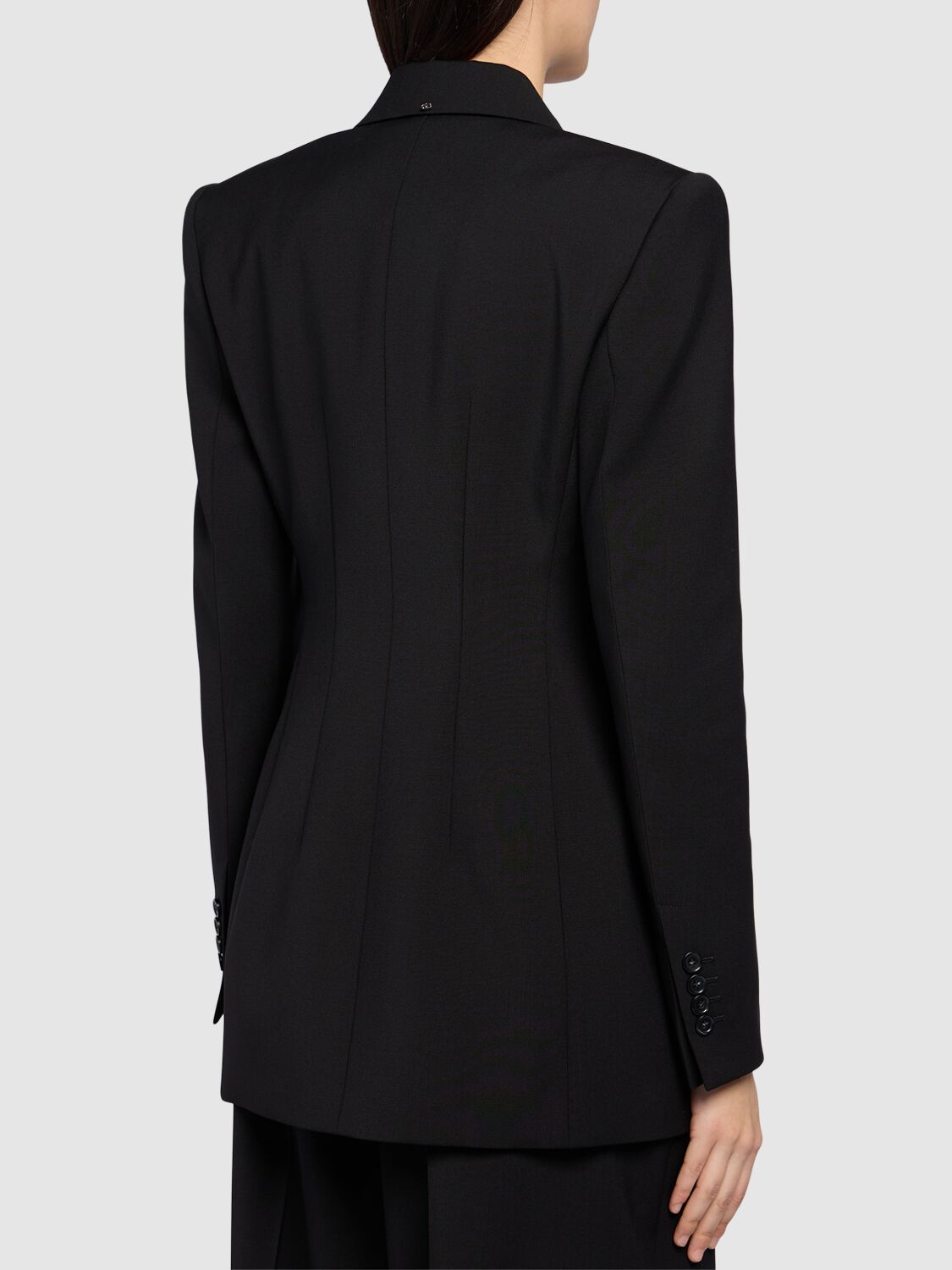 Shop Sportmax Adamo Wool Double Breasted Jacket In Black