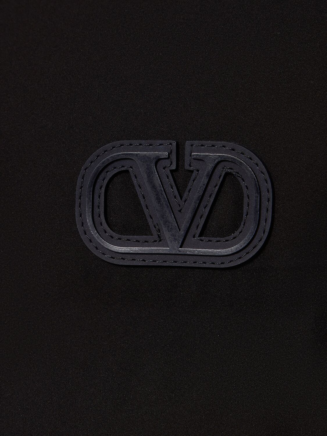 Shop Valentino V Logo Down Jacket In Black