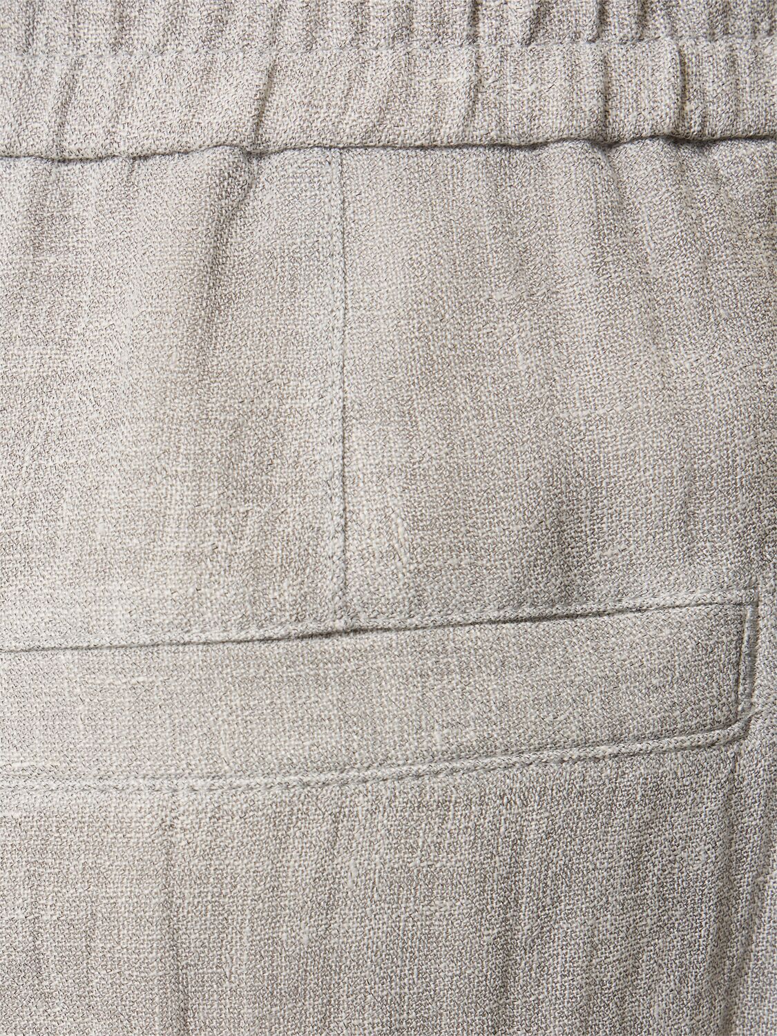 Shop Brunello Cucinelli Crepe Linen Gauze Wide Pants In Grey