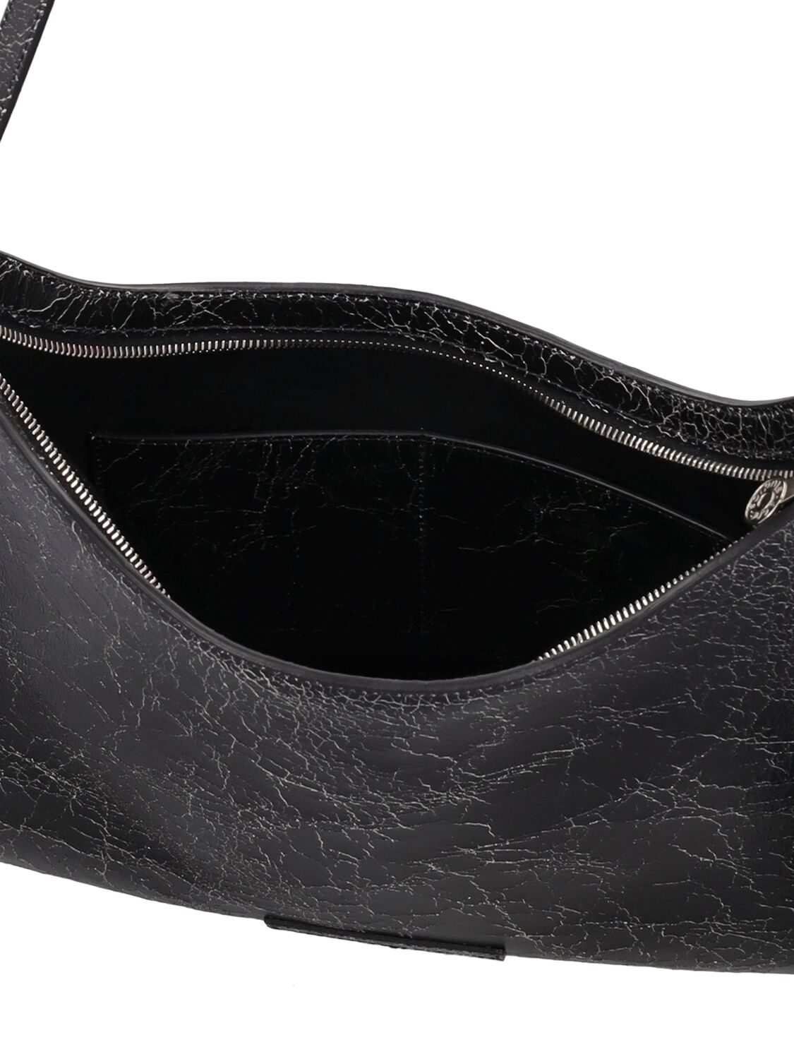 Shop Acne Studios Platt Wrinkled Leather Shoulder Bag In Black