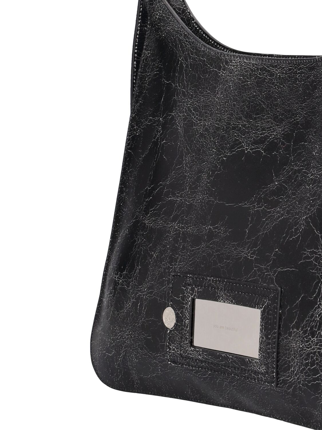 Shop Acne Studios Platt Wrinkled Leather Shoulder Bag In Black