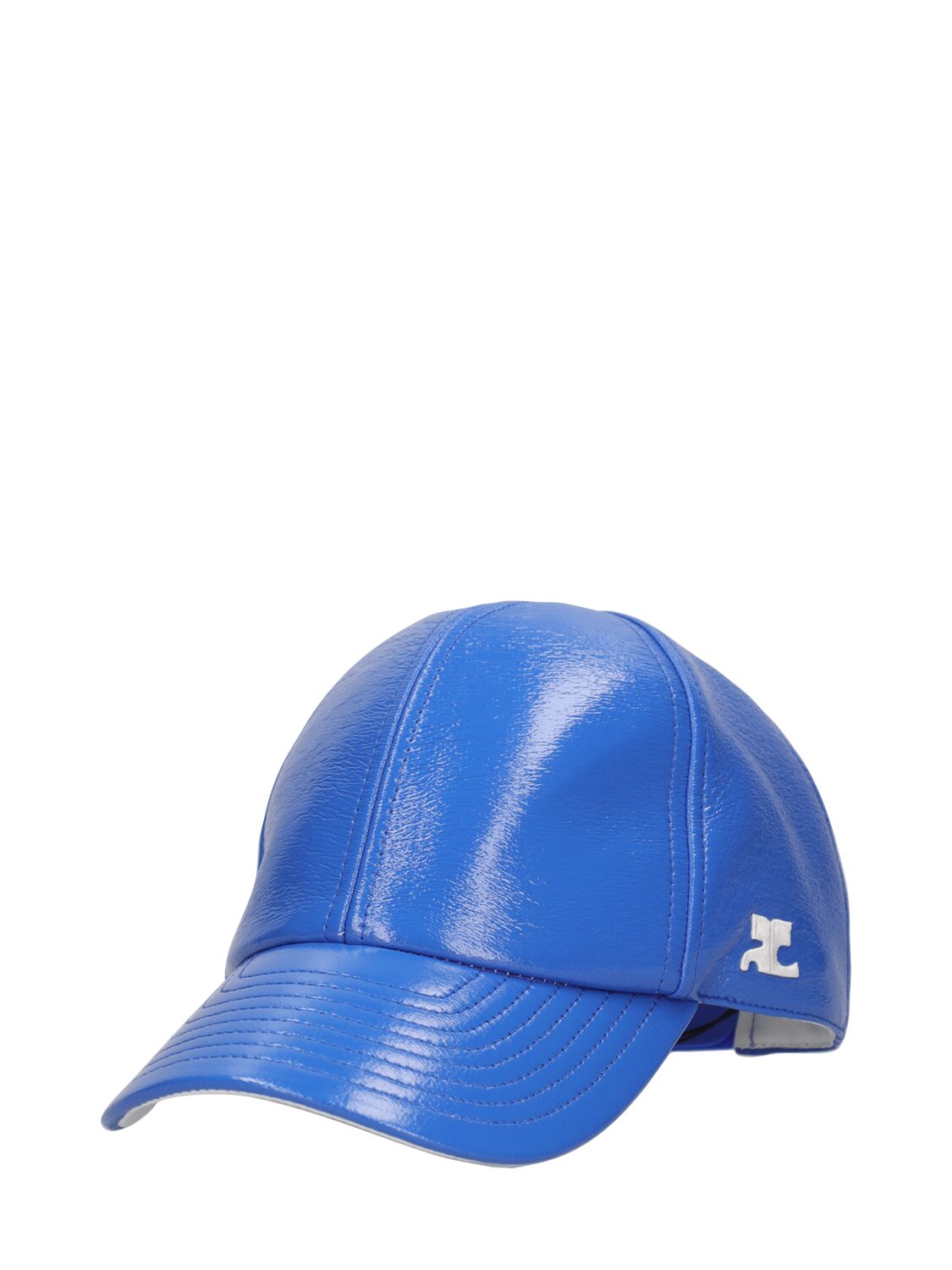Shop Courrèges Reedition Vinyl Baseball Cap In Blue