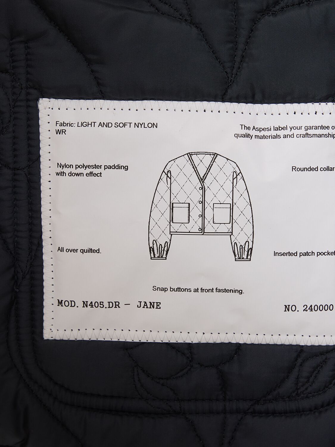 Shop Aspesi Quilted Nylon Short Jacket In Navy