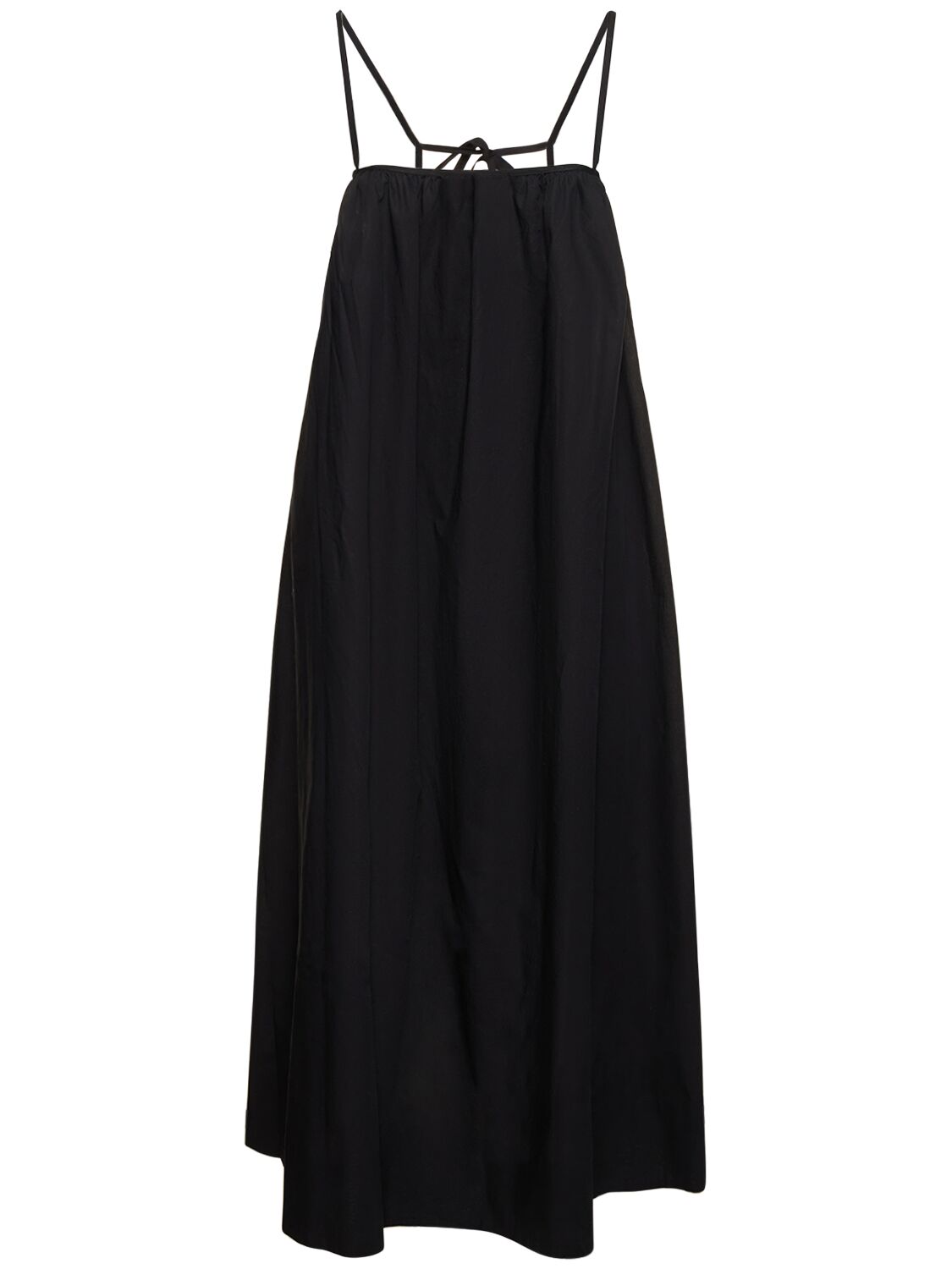 Image of Arielle Strapless Slit Cotton Midi Dress