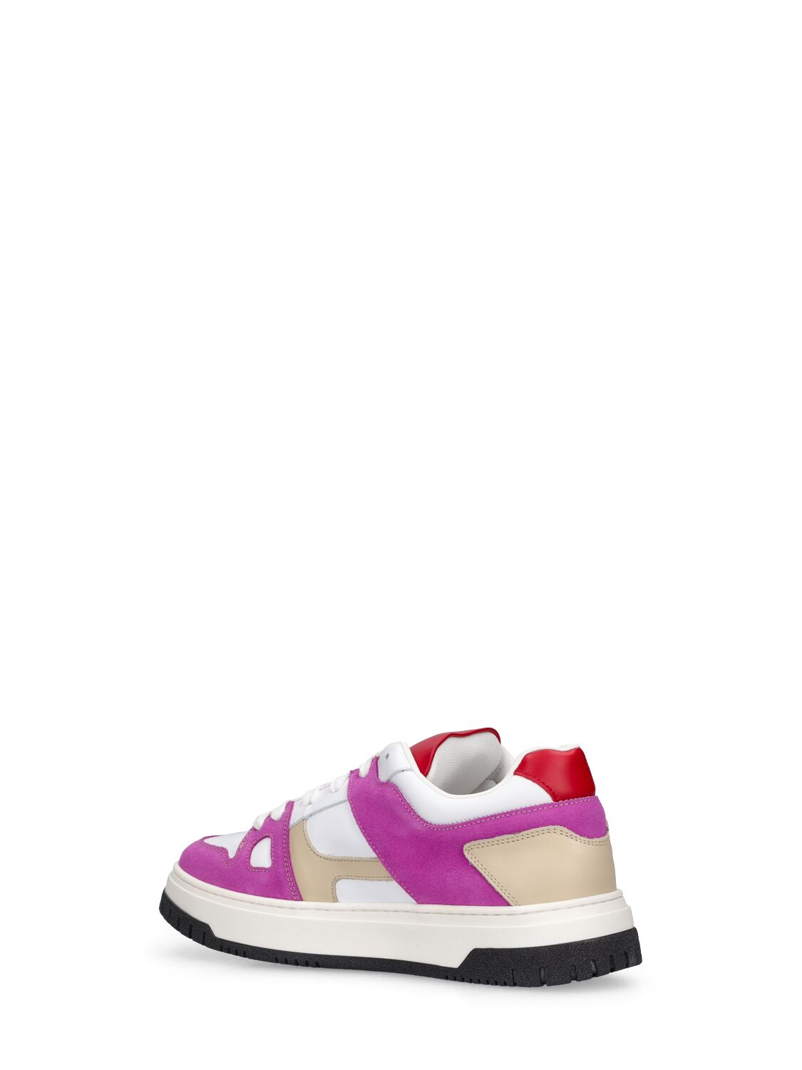 Shop Dsquared2 Tech & Leather Lace-up Sneakers In Purple,white