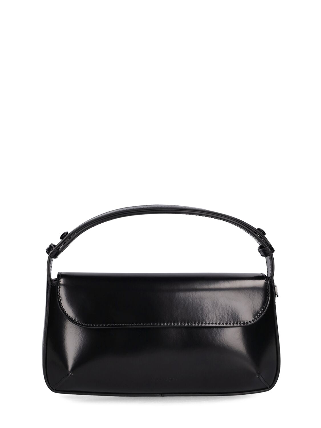 Courrèges Sleek Leather Shoulder Bag In Black