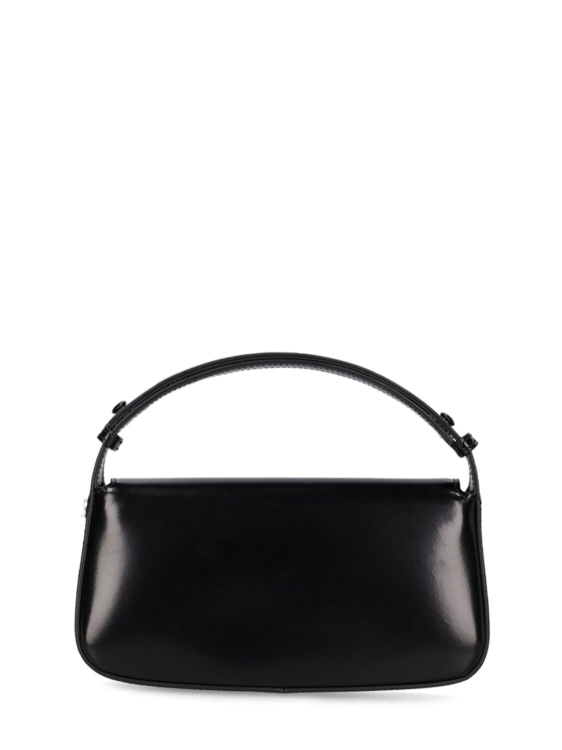 Shop Courrèges Sleek Leather Shoulder Bag In Black