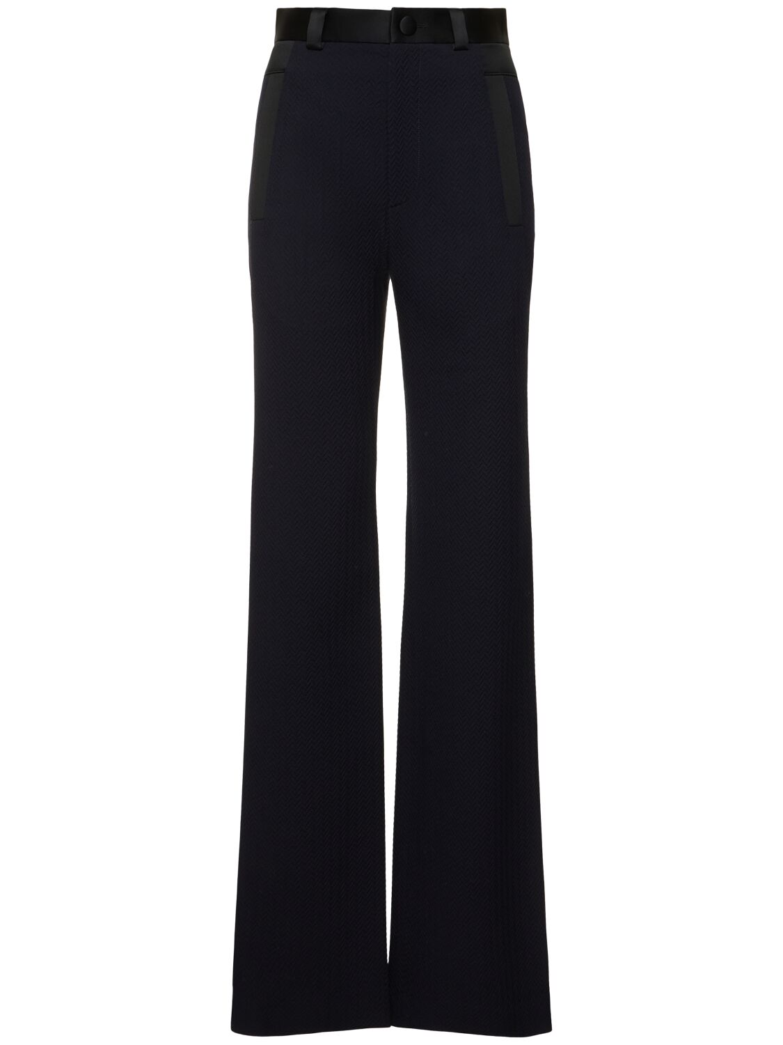 Image of Ray High Waisted Wool Blend Tuxedo Pants