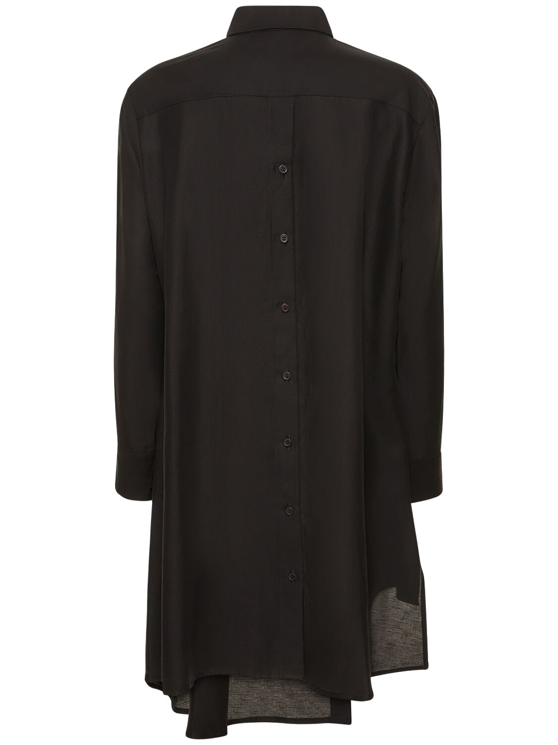 Shop Yohji Yamamoto Gaberdine Asymmetric Buttoned Shirt In Black